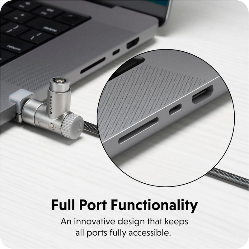 HyperShield MacBook Pro Cable Laptop Lock — Tool-Free MacBook Security Lock w/ 6.5 Ft. Steel Cable, Full Port Access — for 14” & 16” Apple Silicon Devices — Ideal for Public Spaces - Image 5